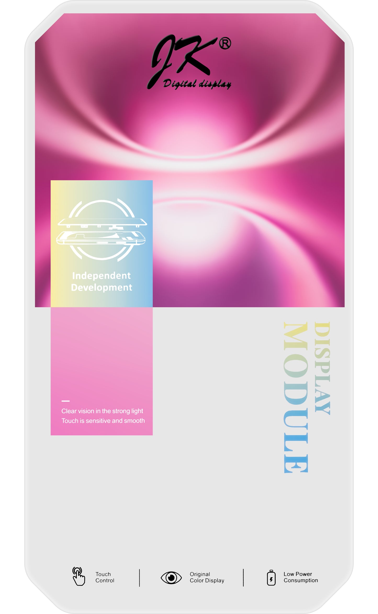 Display med Touchscreen JK för Apple iPhone 16 Plus, med Ram, LCD In-Cell IC Movable-version, Svart