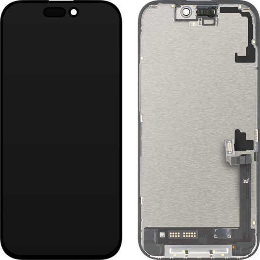 JK Touchscreen-display för Apple iPhone 17, med ram, LCD In-Cell IC flyttbar version, svart