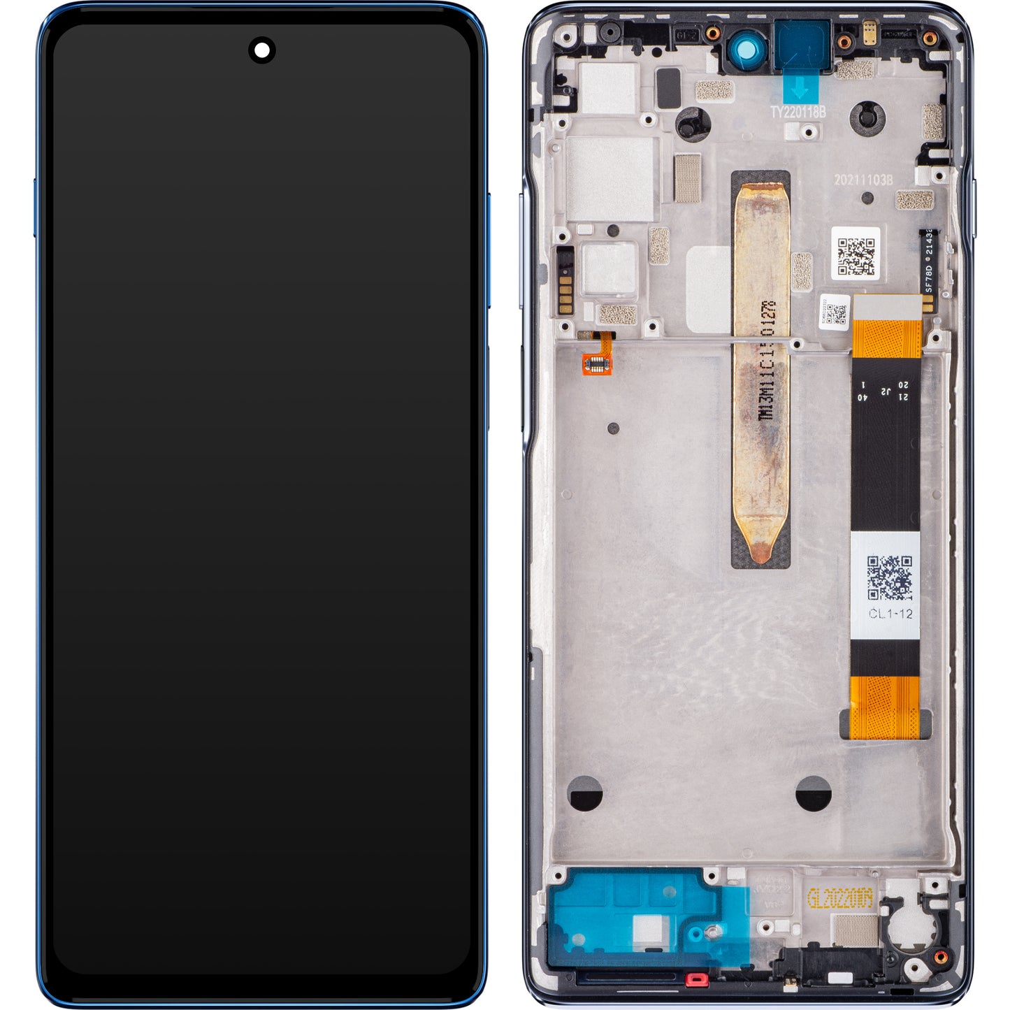 Motorola Moto Moto G200 5G pekskärm, med ram, blå, Service Pack 5D68C20181