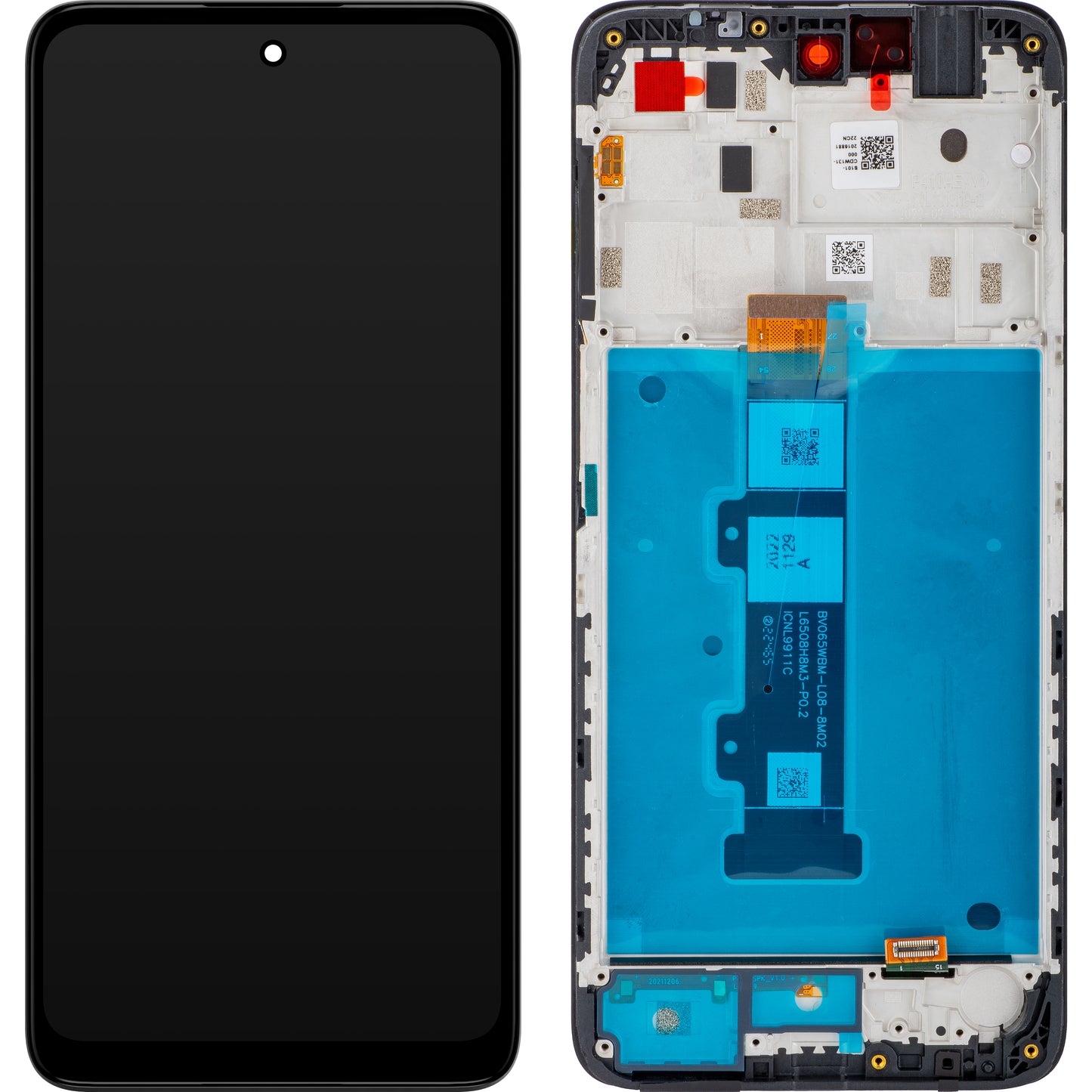 Motorola Moto Moto G22 Pekskärm, med ram, svart, Service Pack 5D68C20423