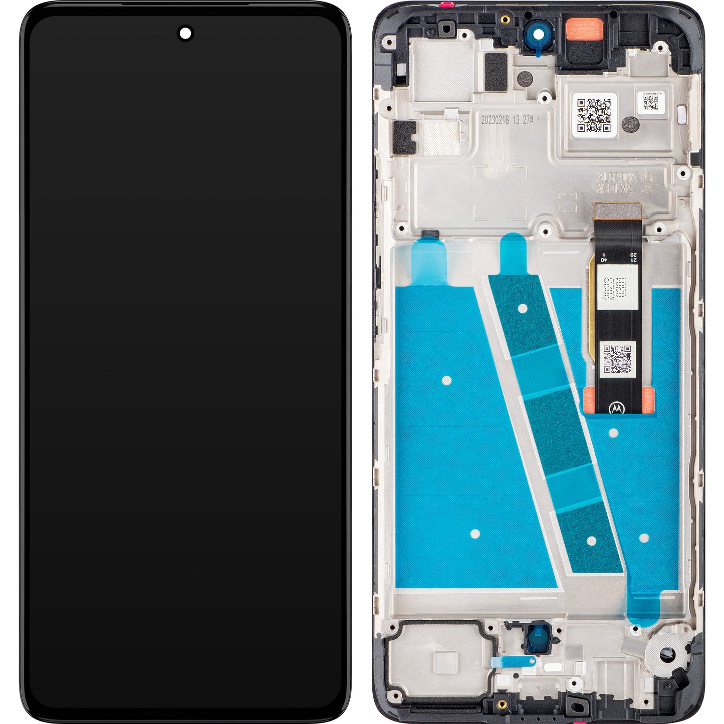 Motorola Moto Moto G72 Pekskärm, med ram, svart, Service Pack 5D68C21701