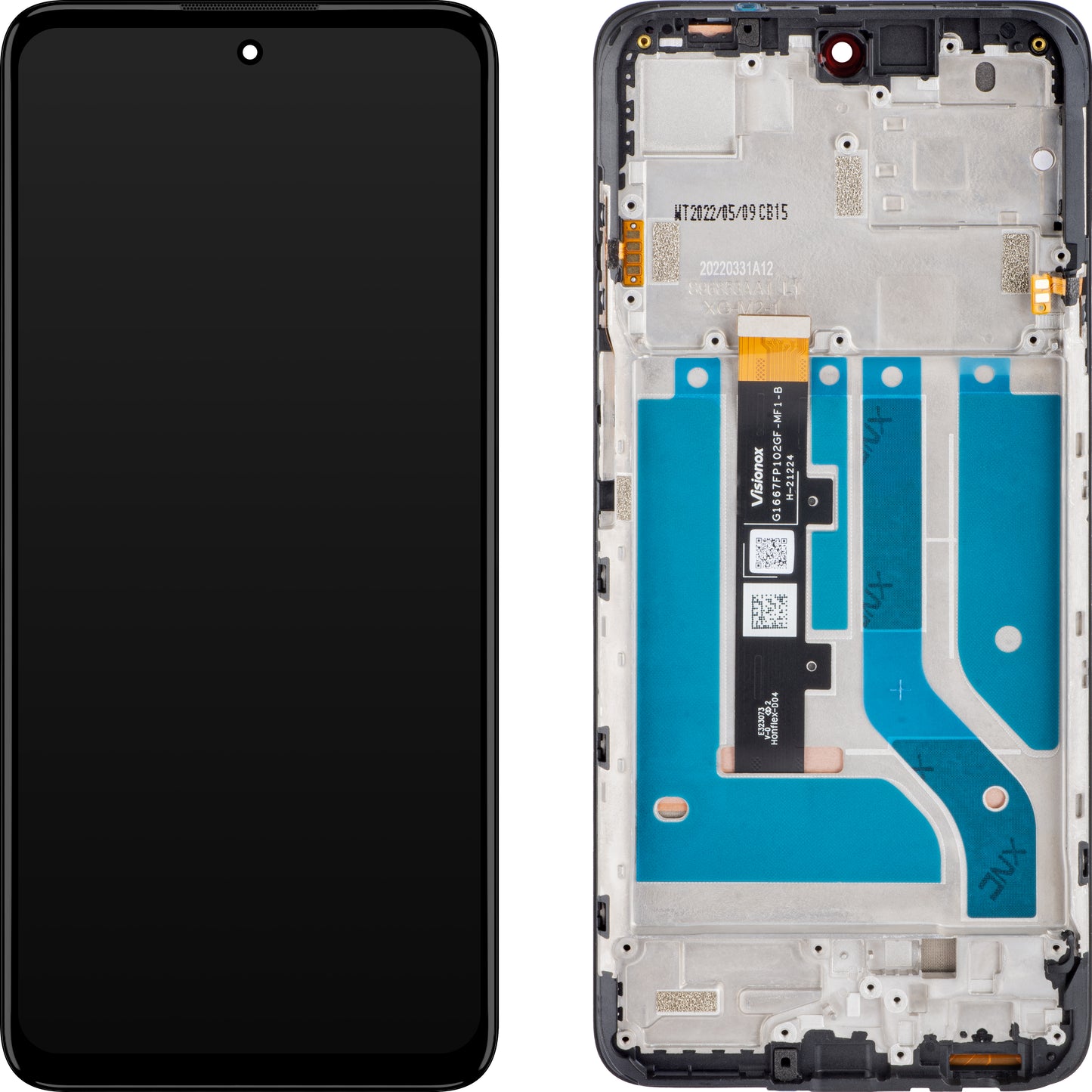 Pekskärm Motorola Edge 20 Lite, med ram, svart, Service Pack 5D68C19271