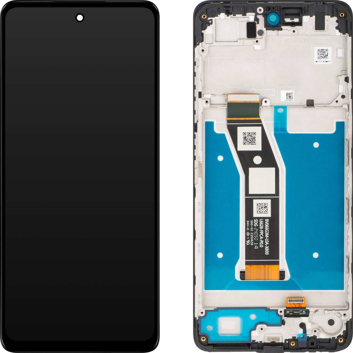 Pekskärm Motorola Moto G04s, med ram, svart, Service Pack 5D68C24245