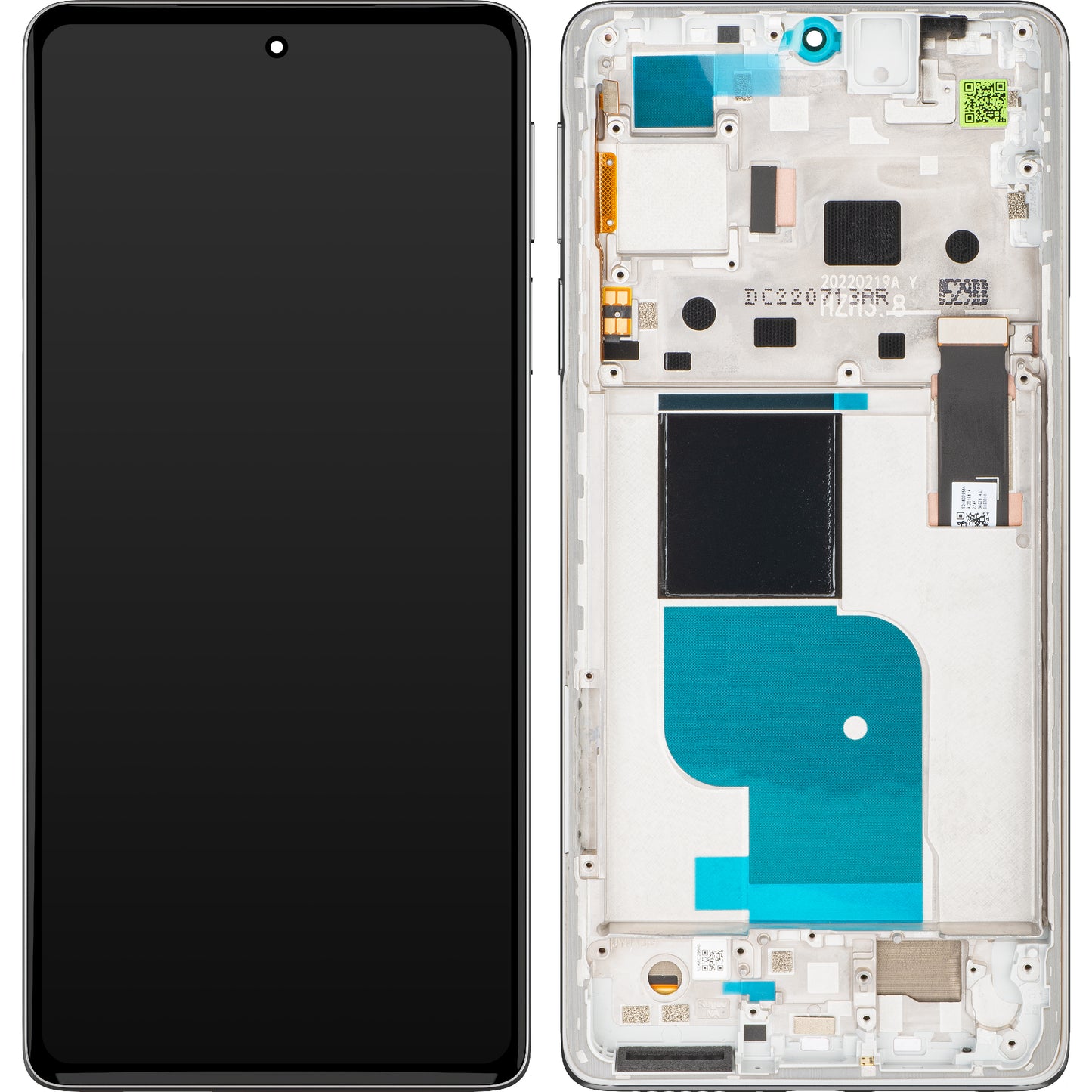 Motorola Edge 30 Pro Touchscreen Display with Frame, Silver (Stardust White), Service Pack 5D68C20277