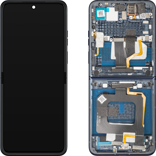 Display med Touchscreen Motorola Razr+ 2025 / Razr+ 2024 / Razr 50 Ultra, med Ram, Under Inner, Marinblå (Navy Blazer), Service Pack 5D68C24698