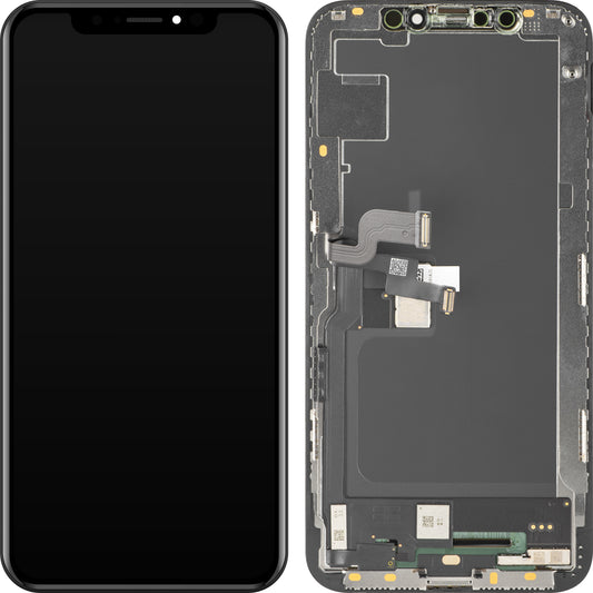 Display med MP Touchscreen kompatibel med Apple iPhone XS, med ram, Soft OLED FHD-version, Svart