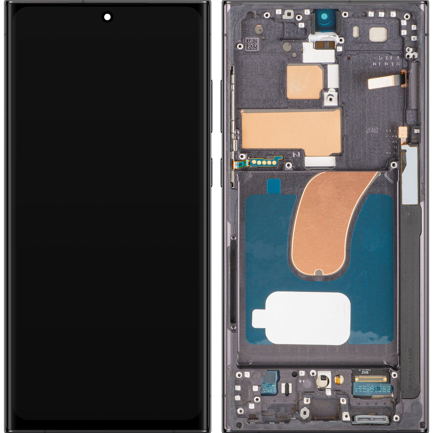 Display med Touchscreen MP kompatibel med Samsung Galaxy S23 Ultra S918, med Ram, OLED-version, Svart