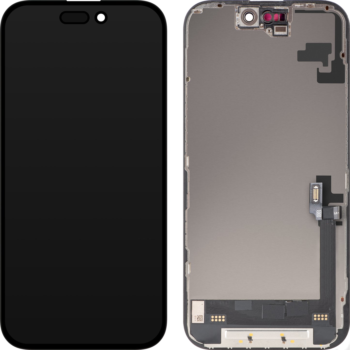 Display med MP Touchscreen kompatibel med Apple iPhone 16, med Ram, Soft OLED FHD Diagnostic Version, Svart