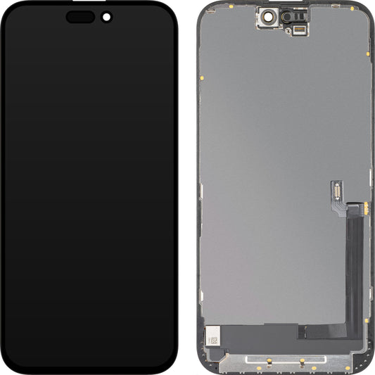 Display med MP Touchscreen kompatibel med Apple iPhone 16 Plus, med Ram, OLED FHD Diagnostic Version, Svart