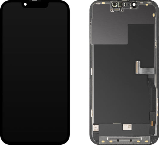 Display med Touchscreen MP kompatibel med Apple iPhone 13 Pro, med Ram, OLED FHD Diagnostic Version, Svart