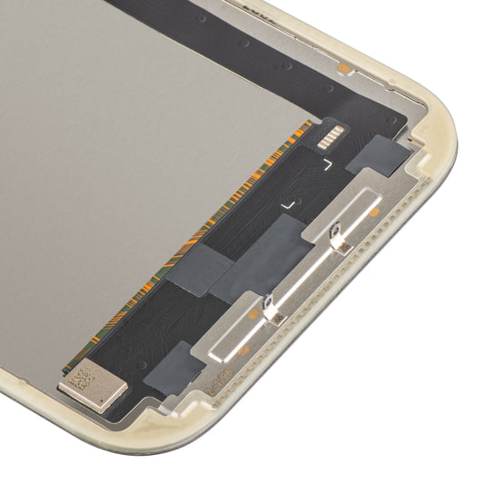 MP Touchscreen-display kompatibel med Apple iPhone 17, med ram, OLED FHD IC Movable-version, svart