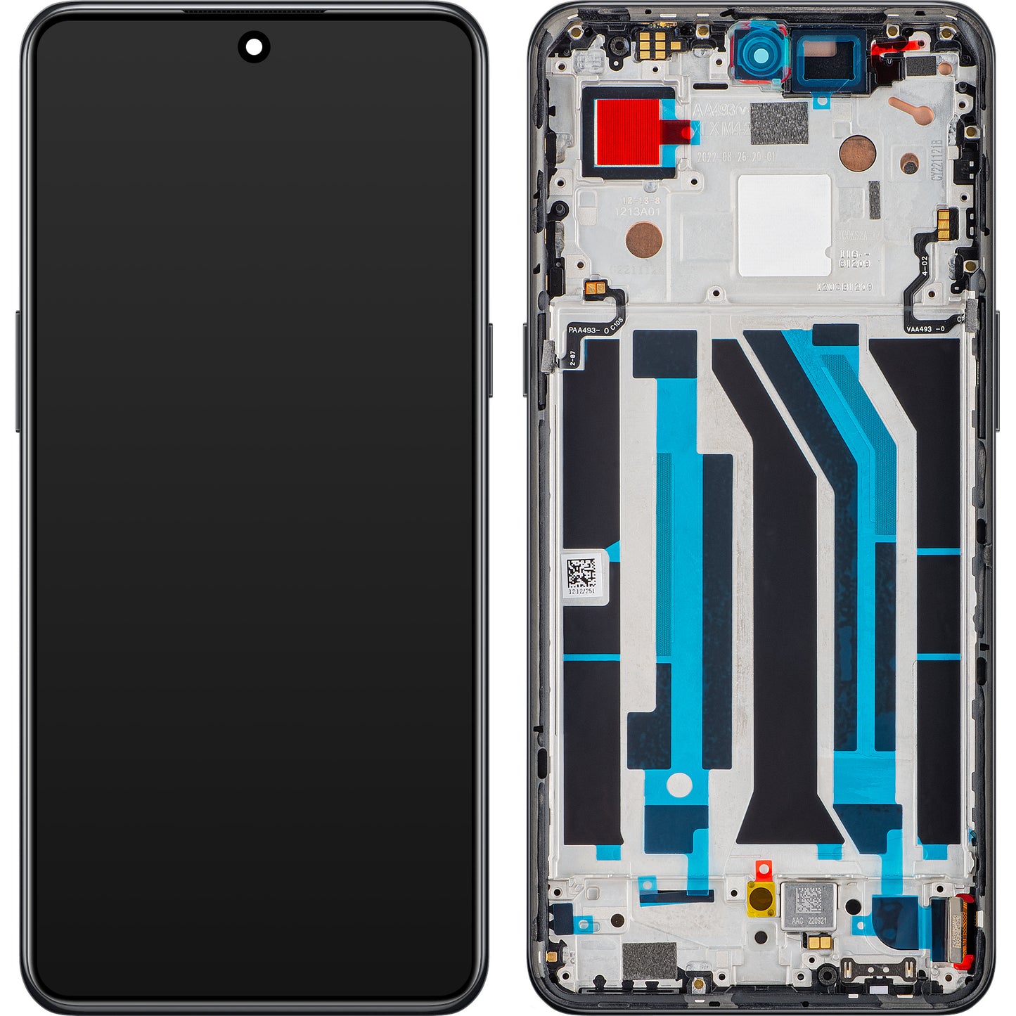 Display med Touchscreen OnePlus 10T / Ace Pro, med Ram, Svart (Moonstone Black), Service Pack 4130326
