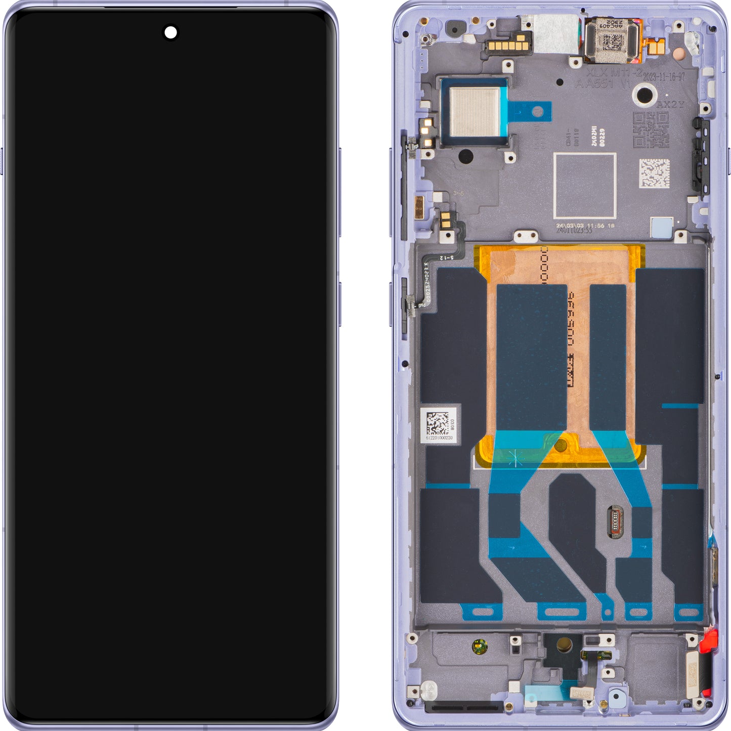 Display med Touchscreen OnePlus 12R, med Ram, Lila (Electric Violet), Service Pack 621029000159