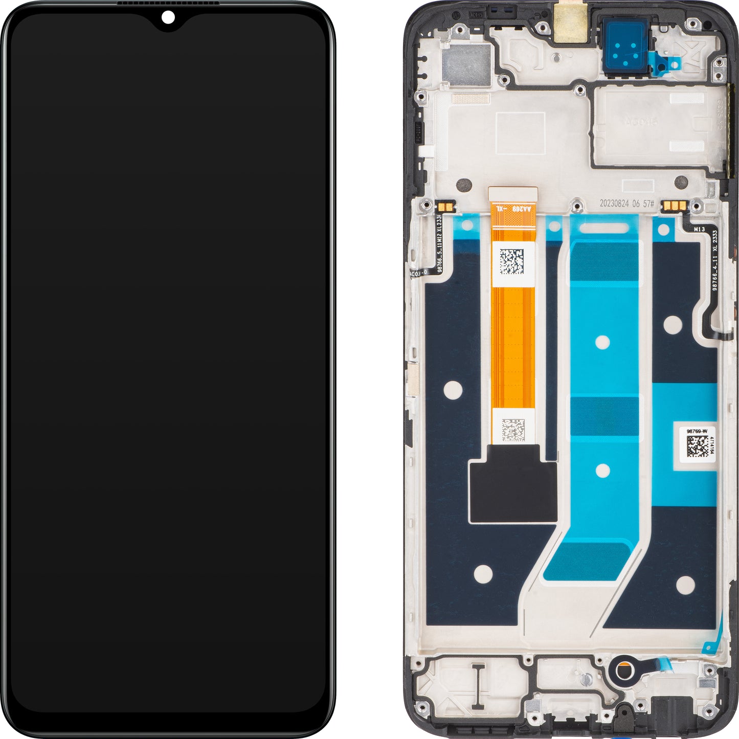 Pekskärm Oppo A78 5G, med ram, svart, Service Pack 4130428