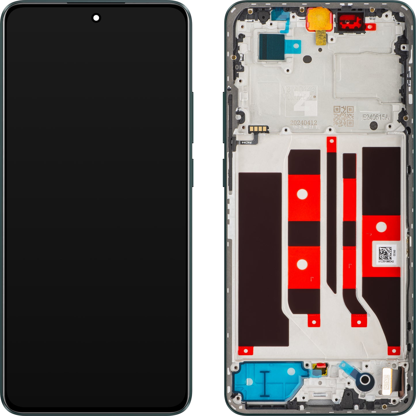Oppo F25 Pro / Reno11 F Pekskärm med ram, mörkgrön, Service Pack 621029000174