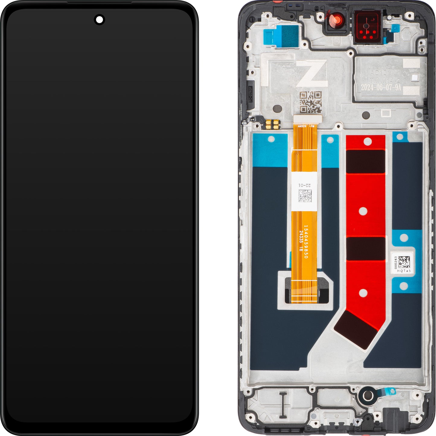 Oppo A79 Pekskärm, med ram, svart, Service Pack 621029000103