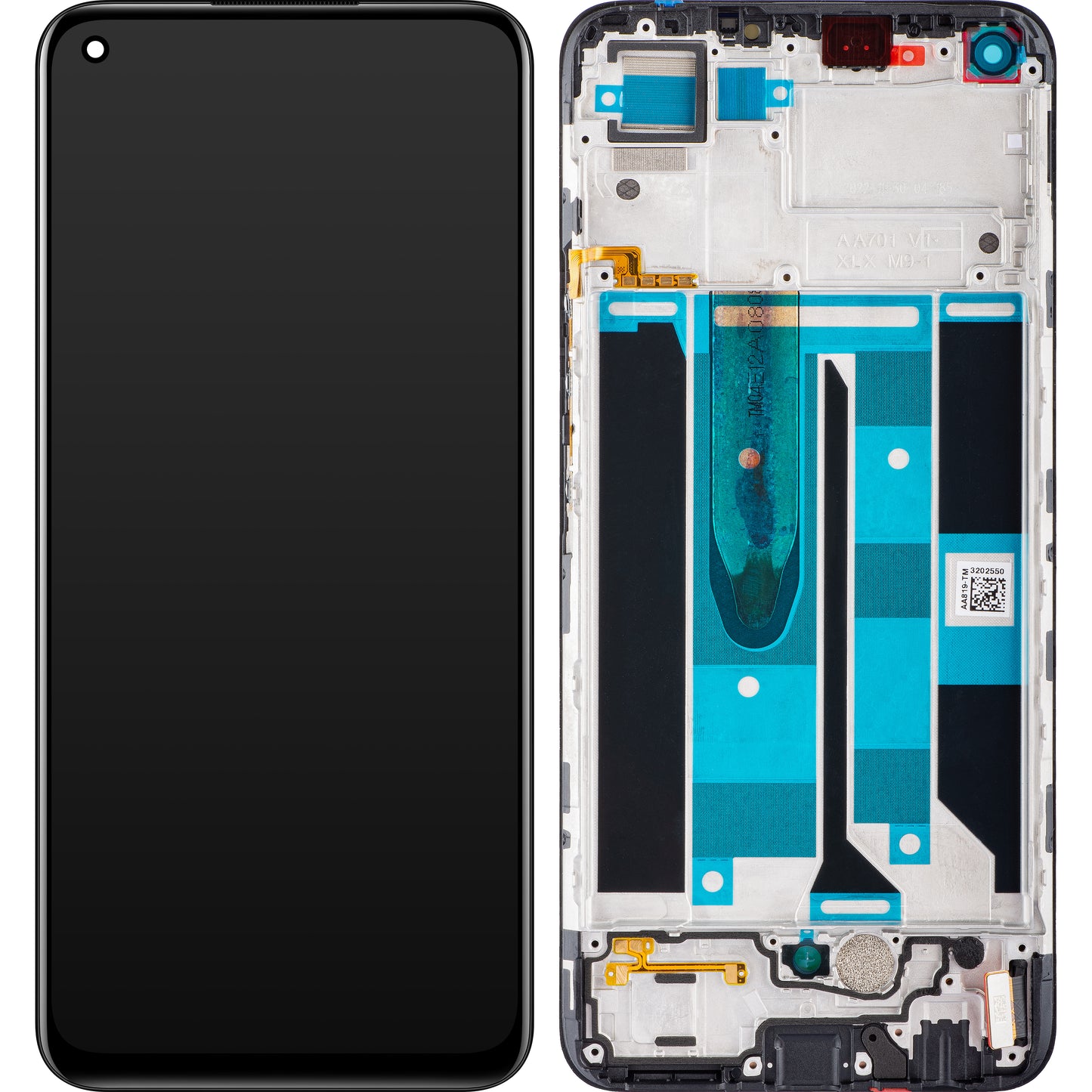 Pekskärm Realme 8, med ram, svart, Service Pack 4906919