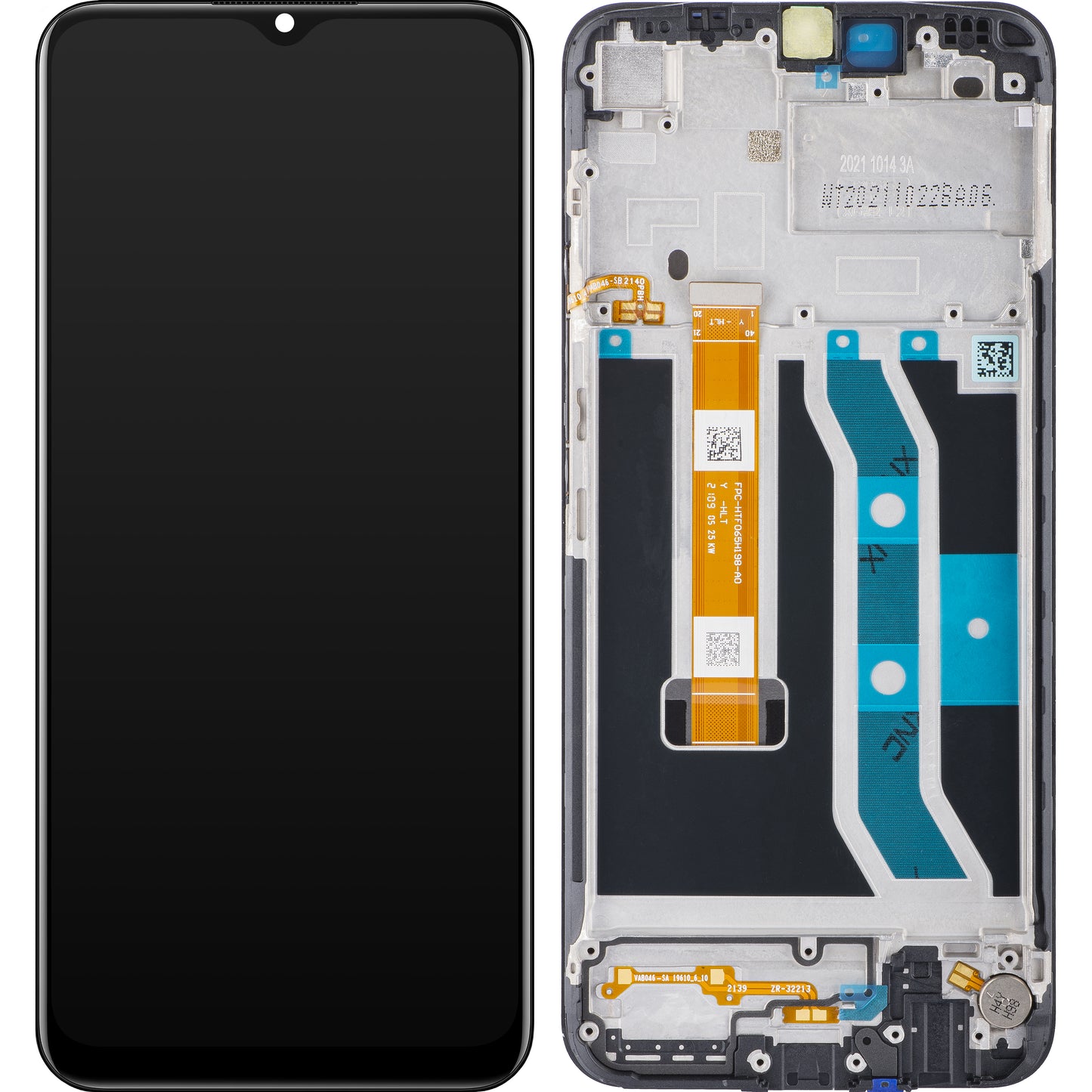 Pekskärm Realme C25Y, med ram, svart, Service Pack 4908854