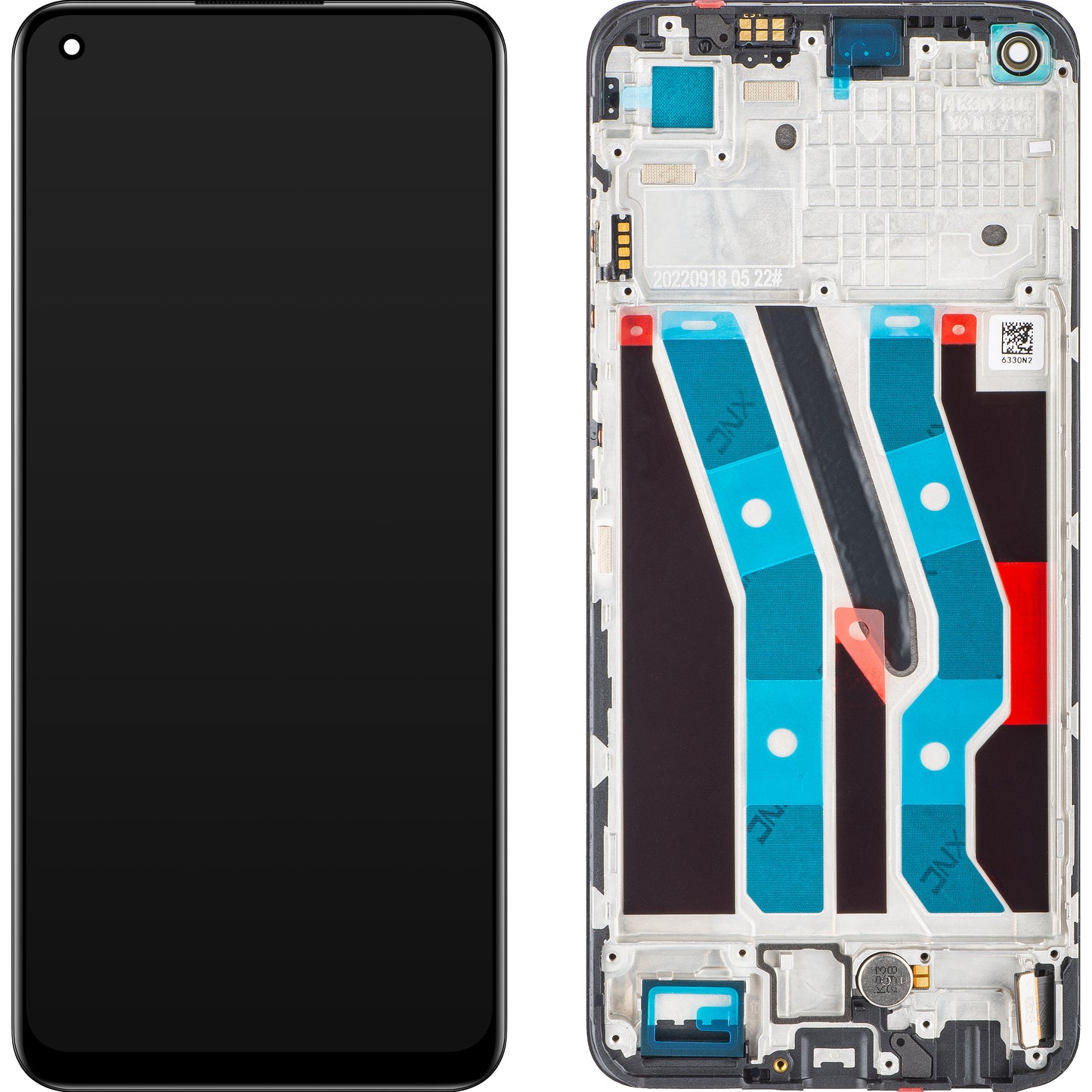 Pekskärm Realme 10, med ram, svart, Service Pack 4130359