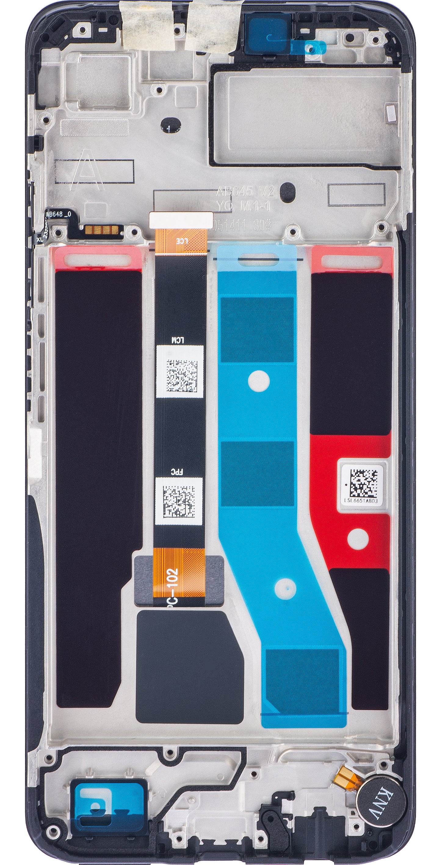 Realme C51 pekskärm med ram, kolsvart, servicepaket 621029000053