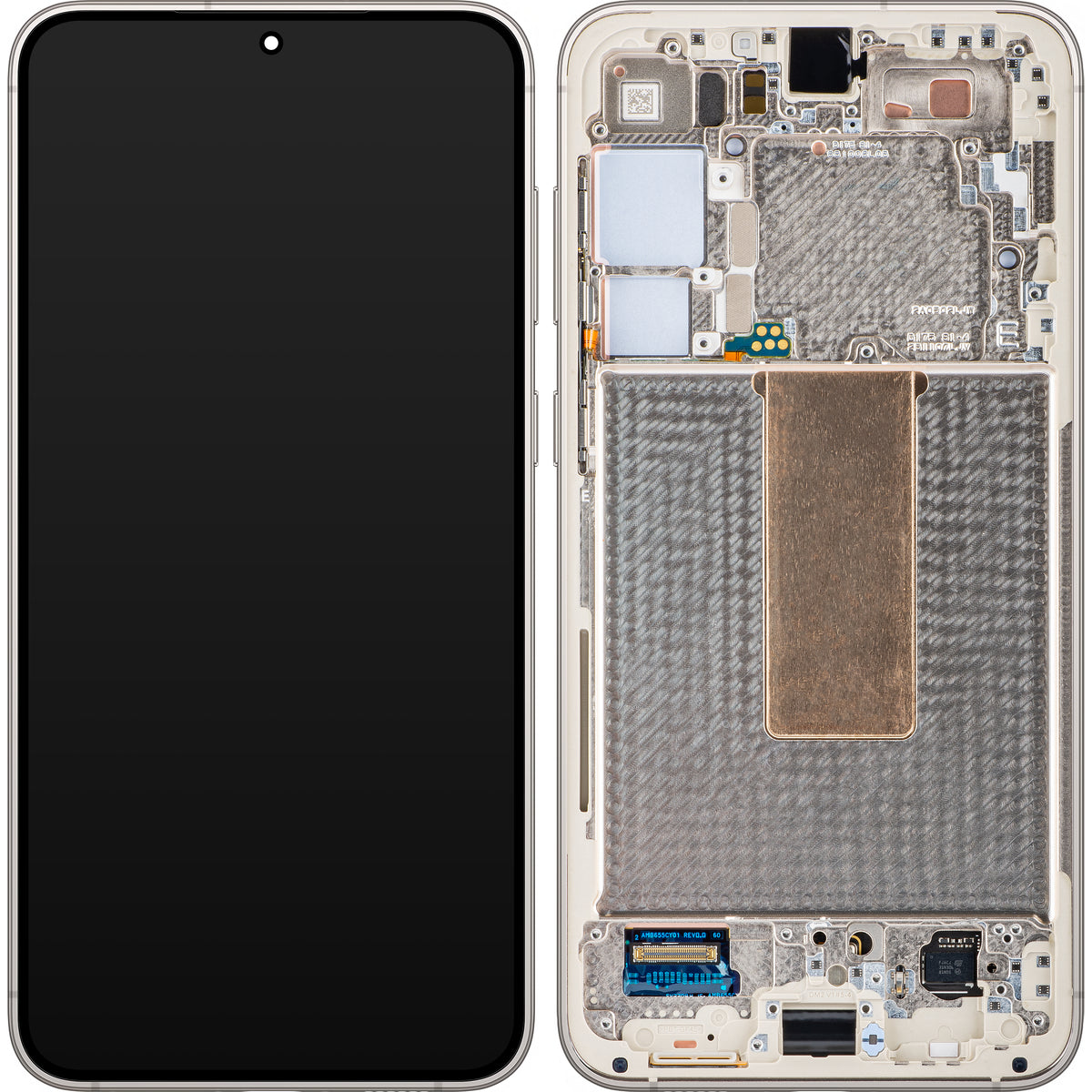 Samsung Galaxy S23+ S916 Touchscreen-display med ram, vit (cream), Service Pack GH82-30476B