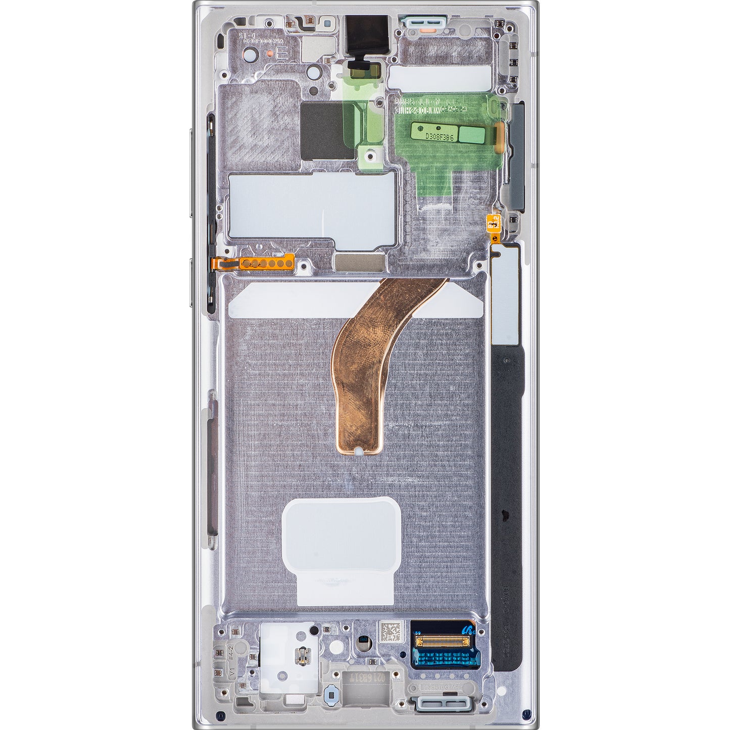 Pekskärm Samsung Galaxy S22 Ultra 5G S908, med ram, Vit, Service Pack GH82-27488C