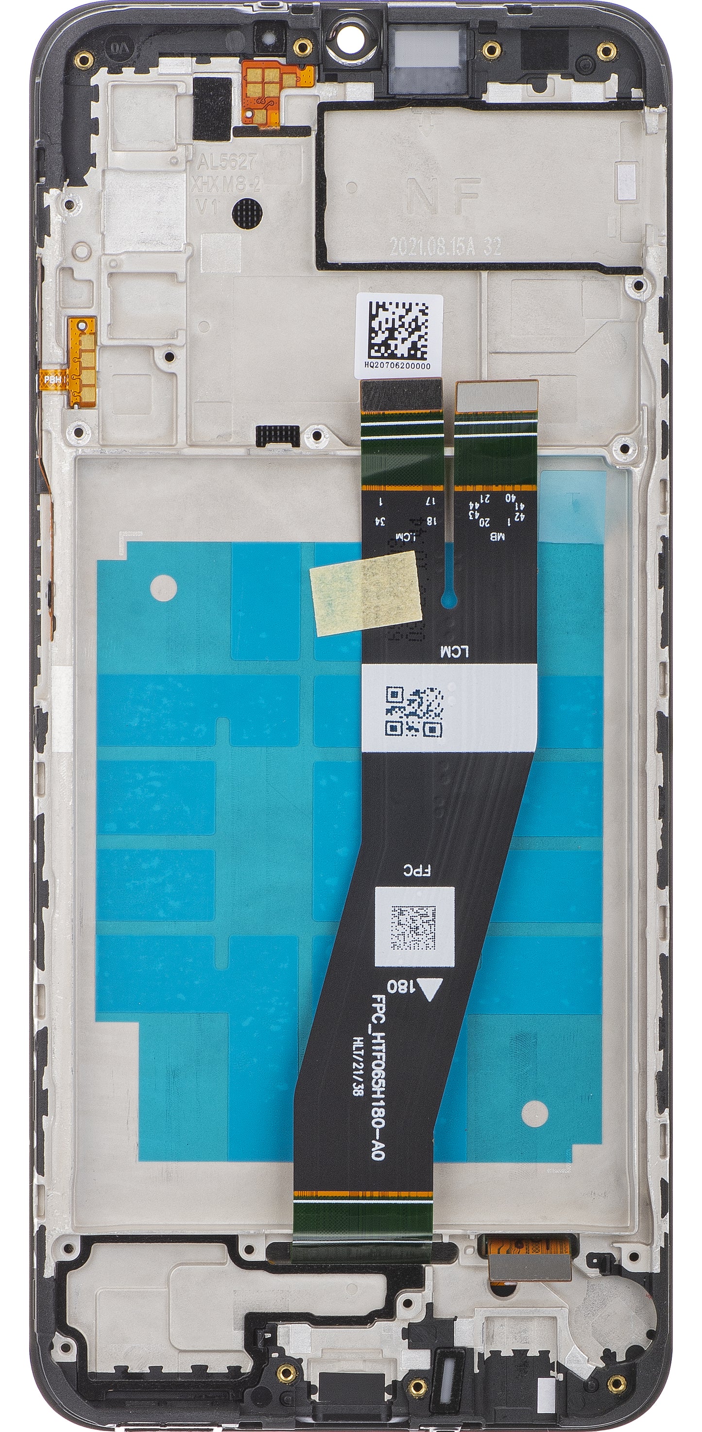 Pekskärm Samsung Galaxy A03s A037, med ram, Version G, Svart, Service Pack GH81-21233A