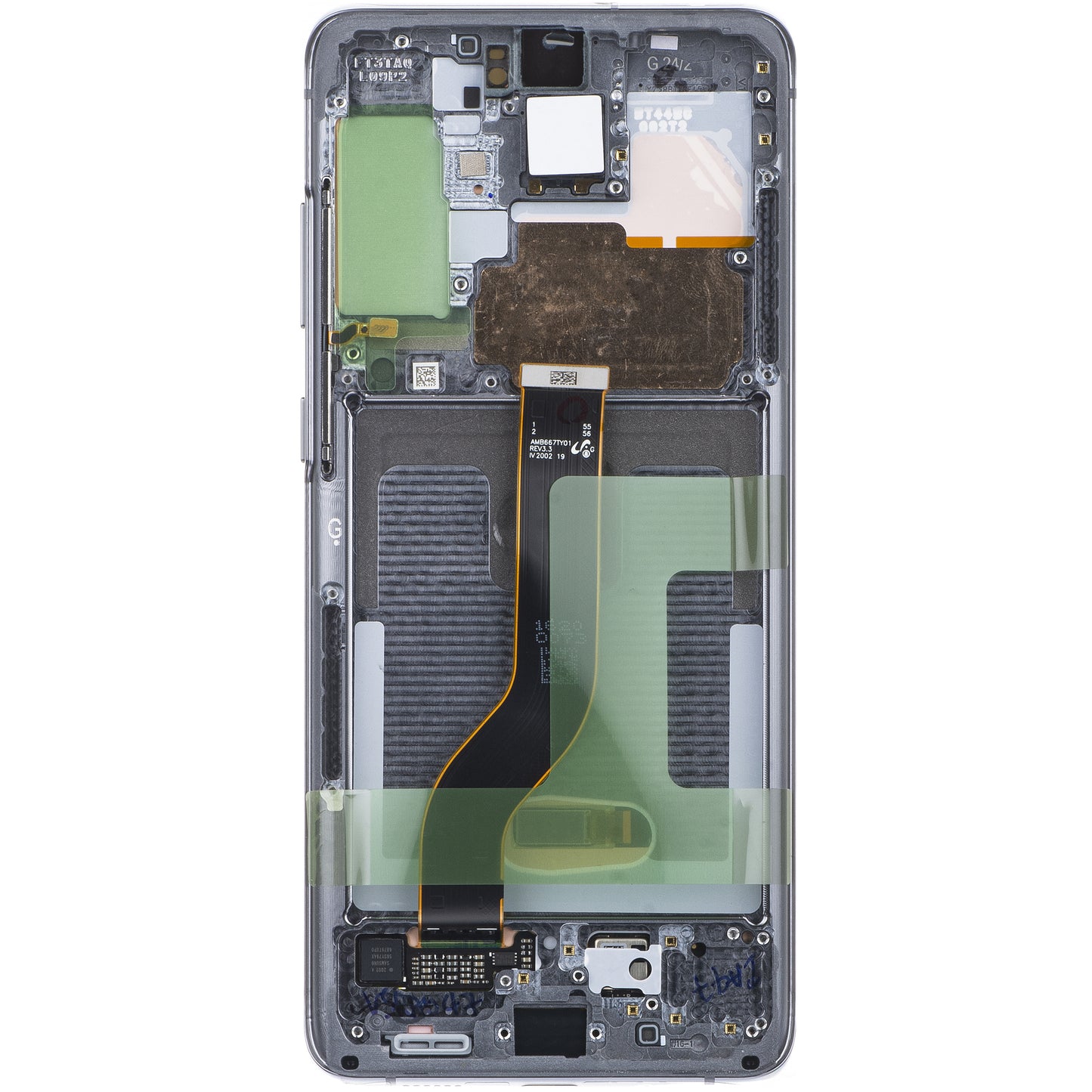 Pekskärm Samsung Galaxy Galaxy S20+ 5G G986 / S20+ G985, med ram, Grå (Cosmic Grey), Service Pack GH82-31441E