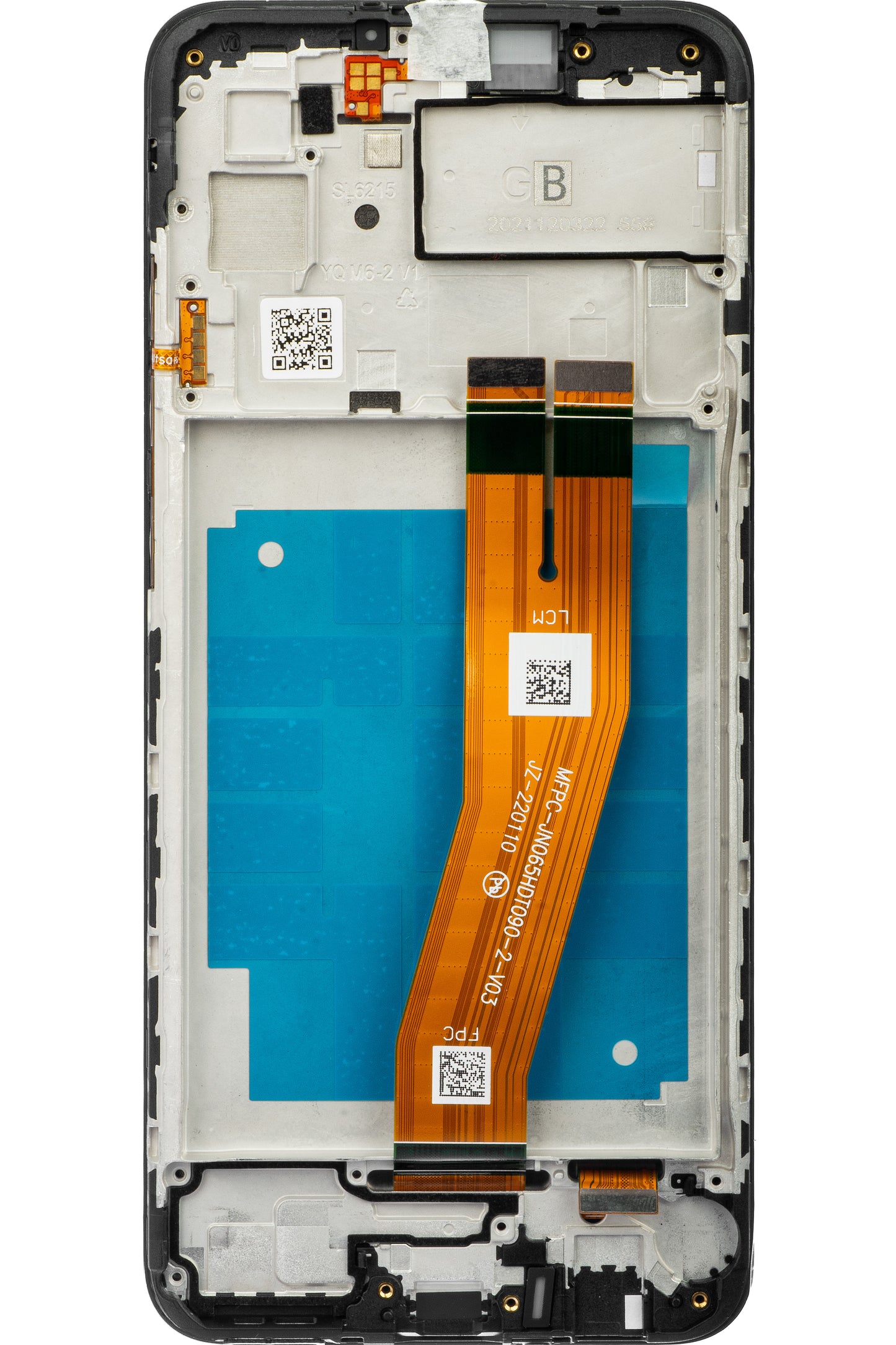 Pekskärm Samsung Galaxy A03 A035, med ram, Version F, Svart, Service Pack GH81-21625A