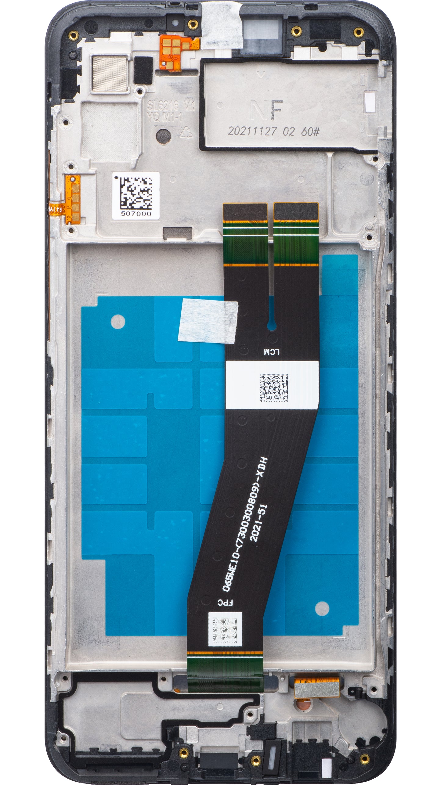 Pekskärm Samsung Galaxy A03 A035, med ram, Version G, Svart, Service Pack GH81-21626A
