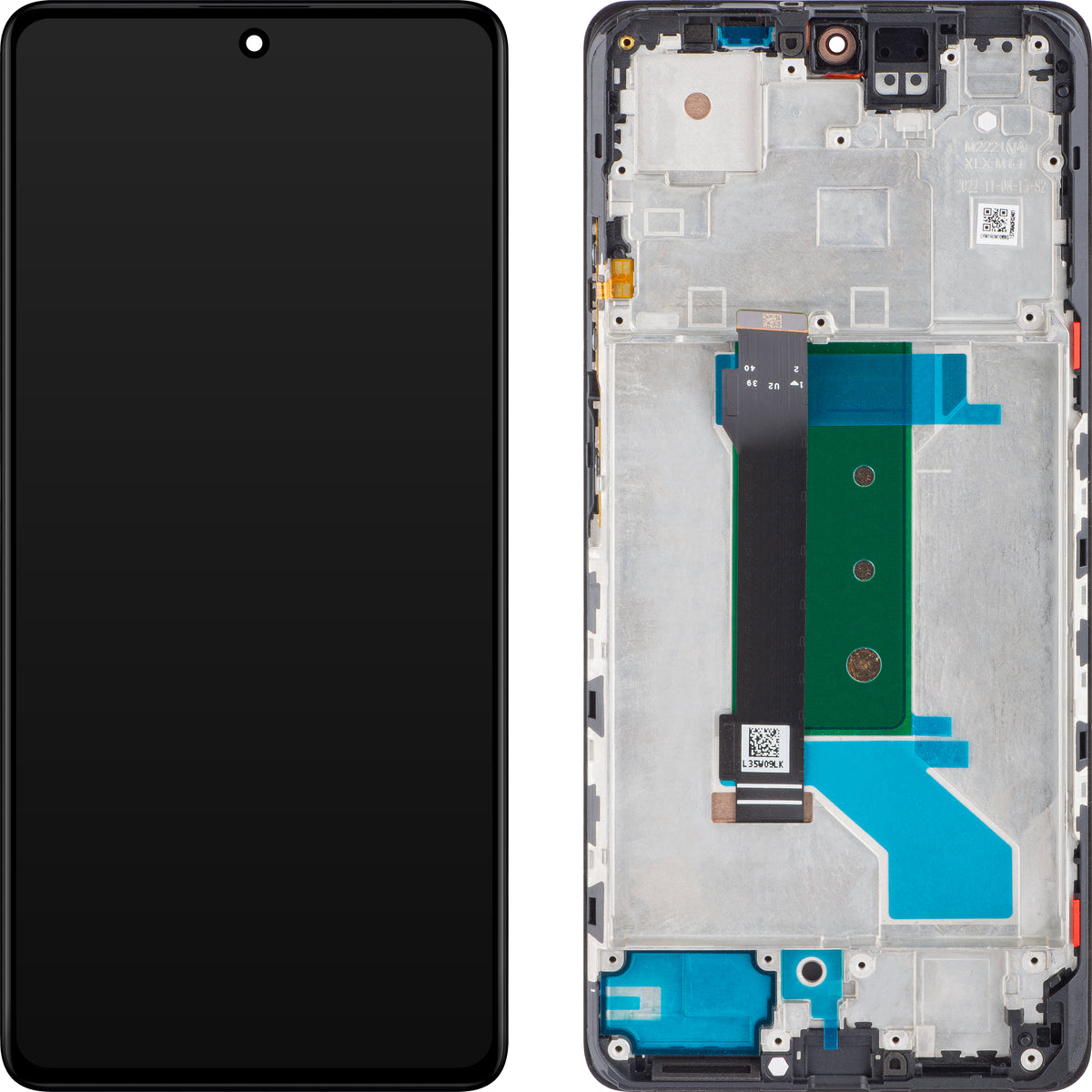Display med Touchscreen Xiaomi Redmi Note 12 Pro+, med Ram, Svart (Obsidian Black), Service Pack 560001M16U00