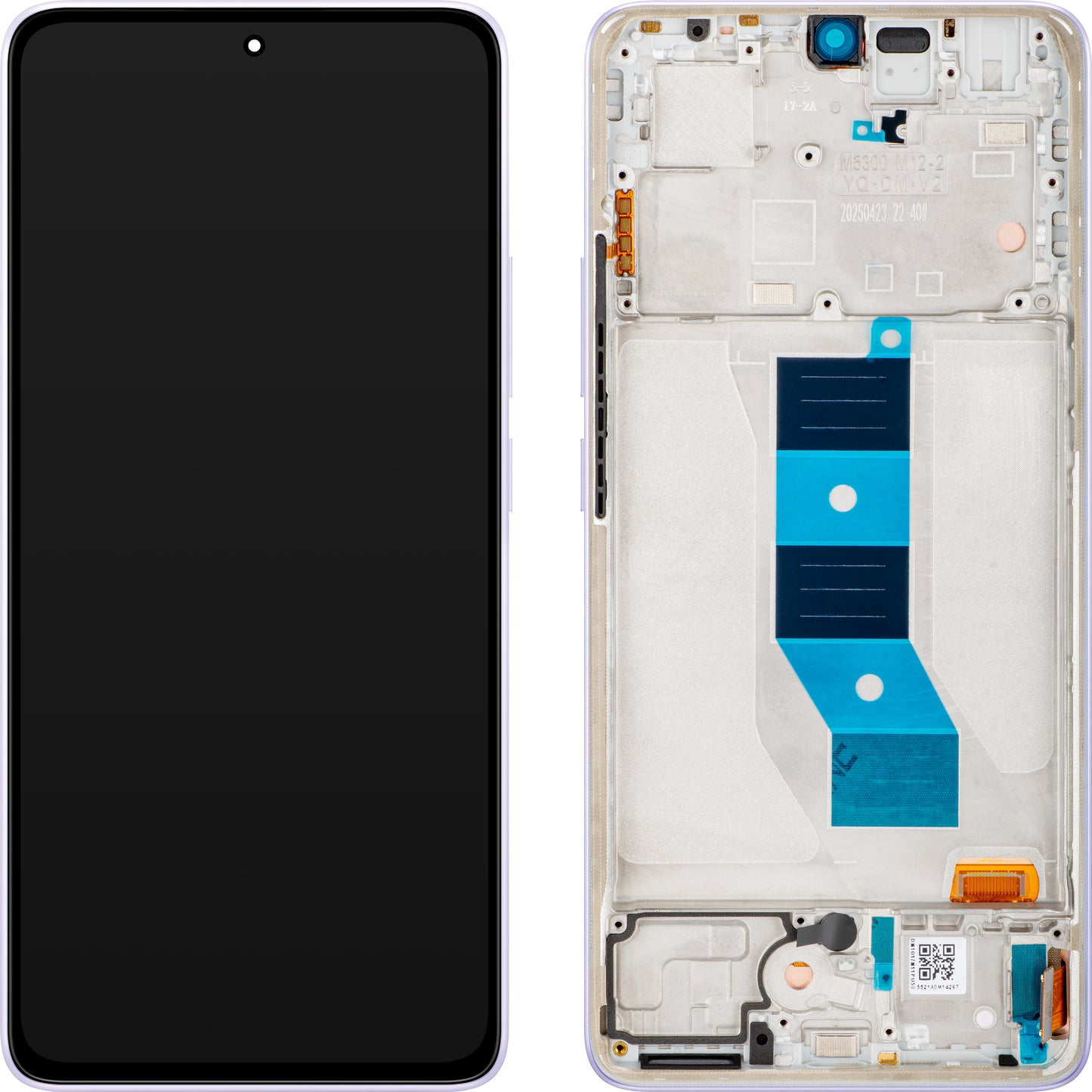 Display med Touchscreen Xiaomi Redmi Note 14 5G, med Ram, Lila (Lavender Purple), Service Pack 56001900O1700