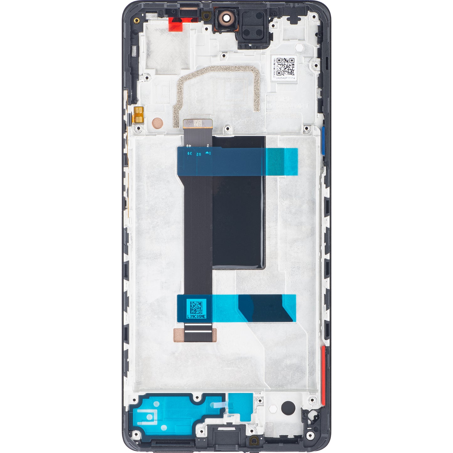 Xiaomi Redmi Note 12 Pro 5G pekskärm med ram, svart (midnattssvart), servicepaket 5600010M1600