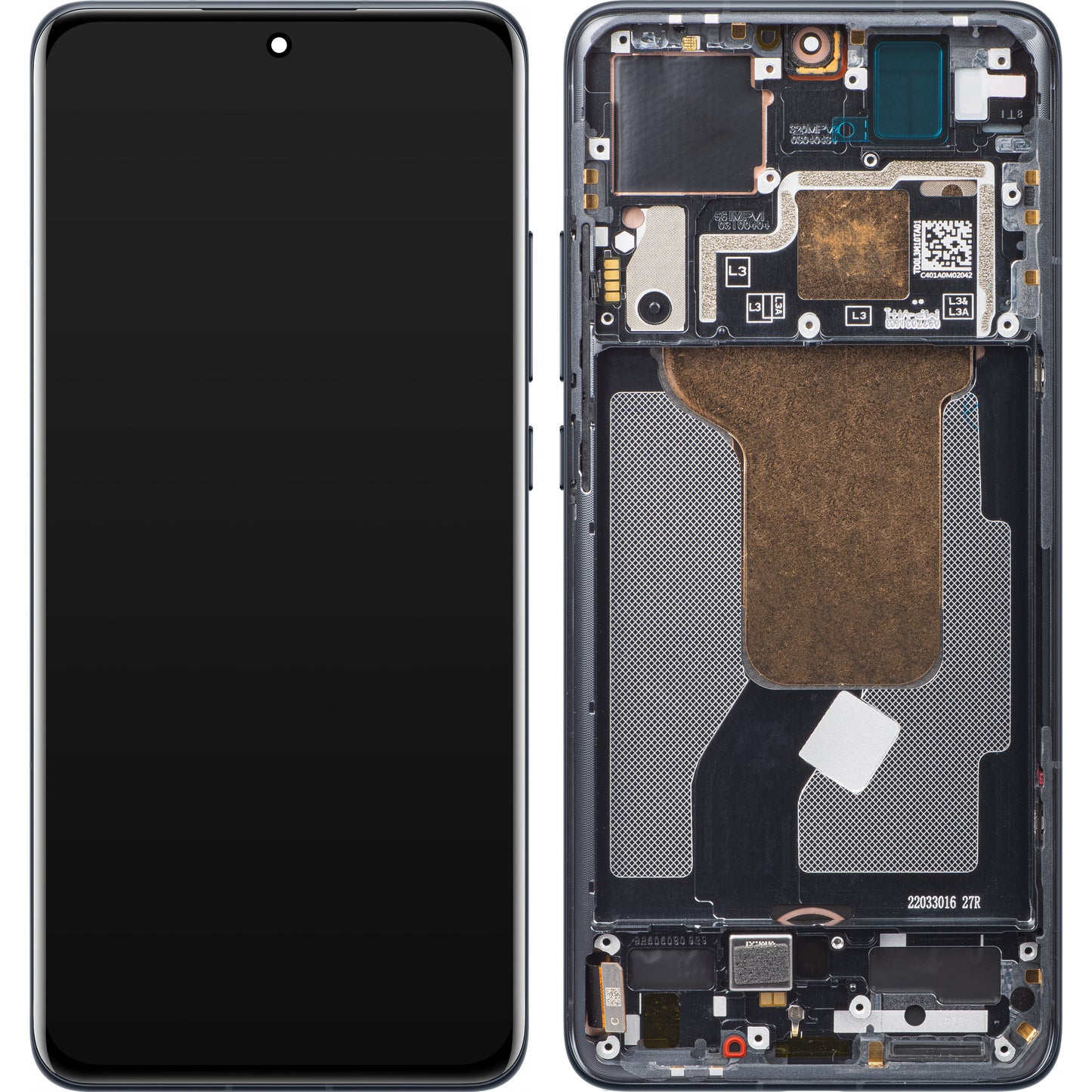 Xiaomi 12S / 12X / 12 Pekskärm, med ram, svart, Service Pack 56000300300L300