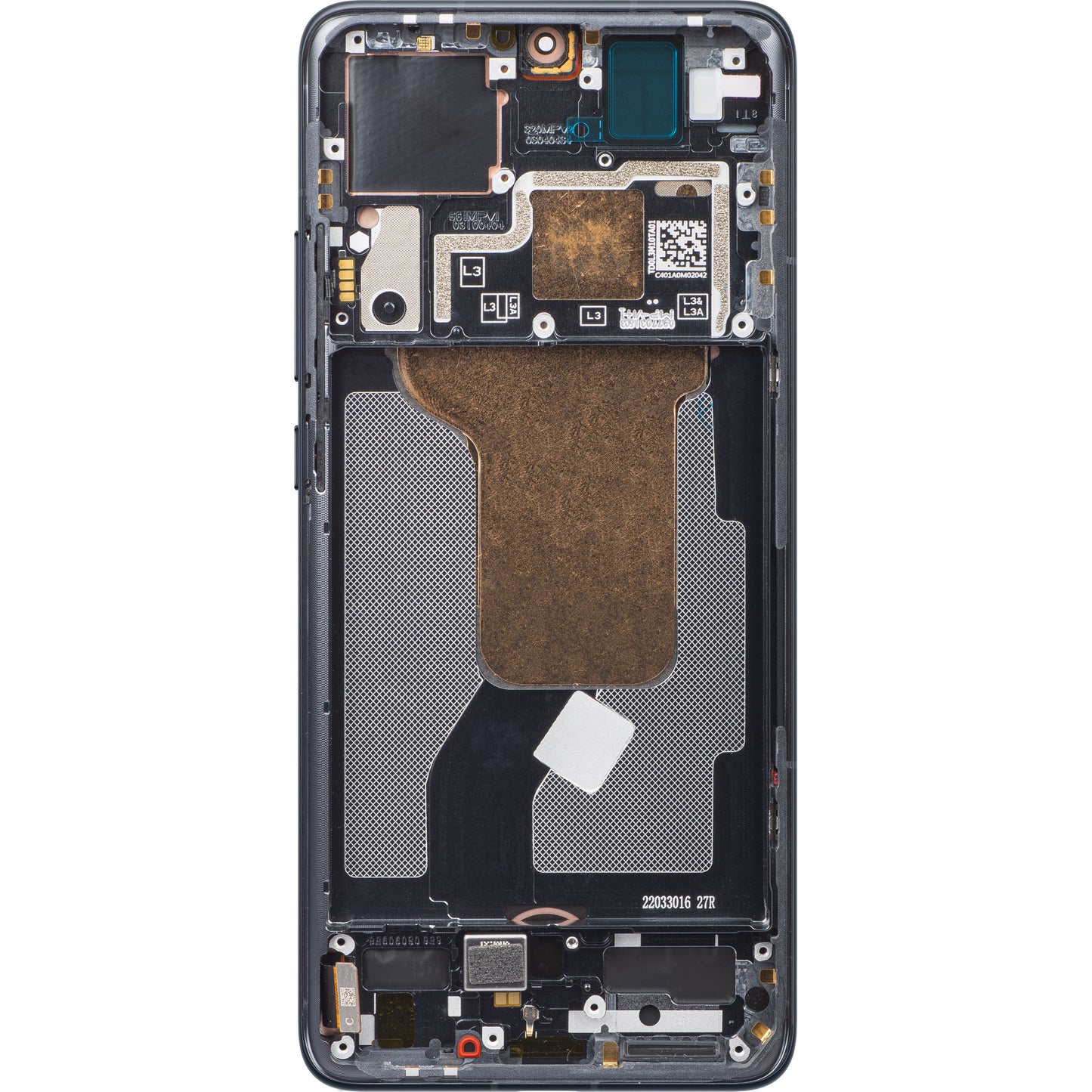 Xiaomi 12S / 12X / 12 Pekskärm, med ram, svart, Service Pack 56000300300L300