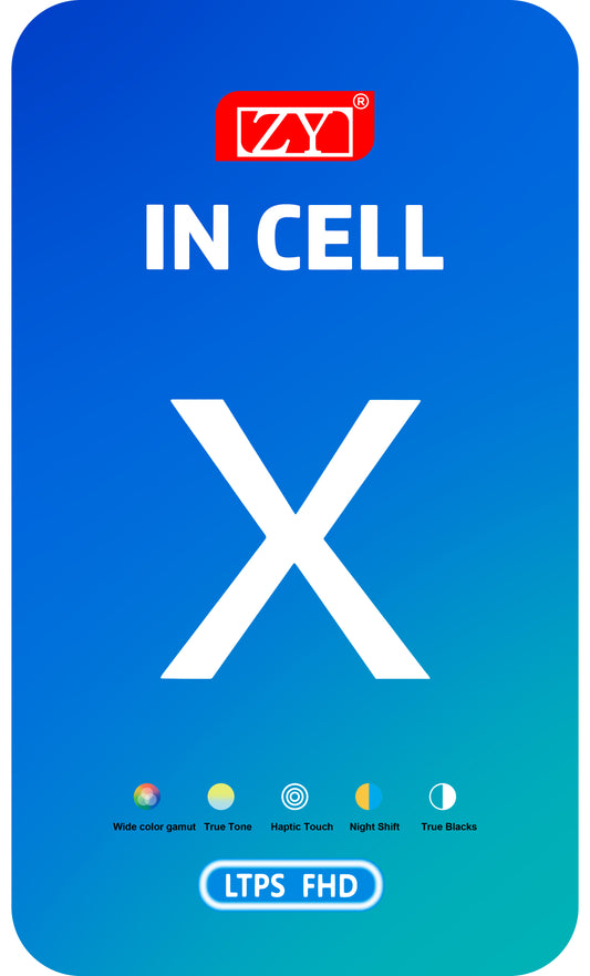 ZY Touchscreen Display för Apple iPhone X, med ram, In-Cell LCD-version, Svart