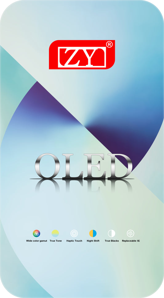 Pekskärm Display ZY för Apple iPhone 13 Pro, med ram, OLED IC Flyttbar version, Svart