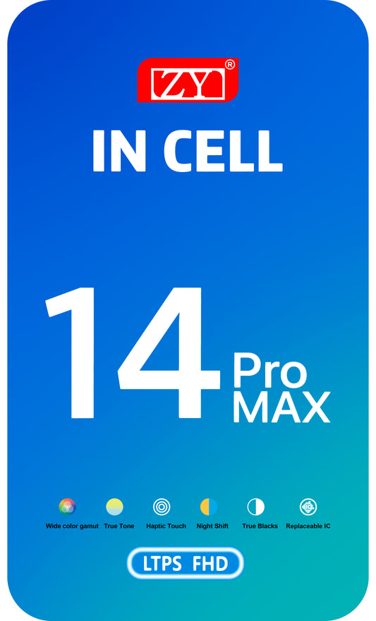 ZY Touchscreen Display för Apple iPhone 14 Pro, med ram, In-Cell IC Flyttbar LCD-version, Svart