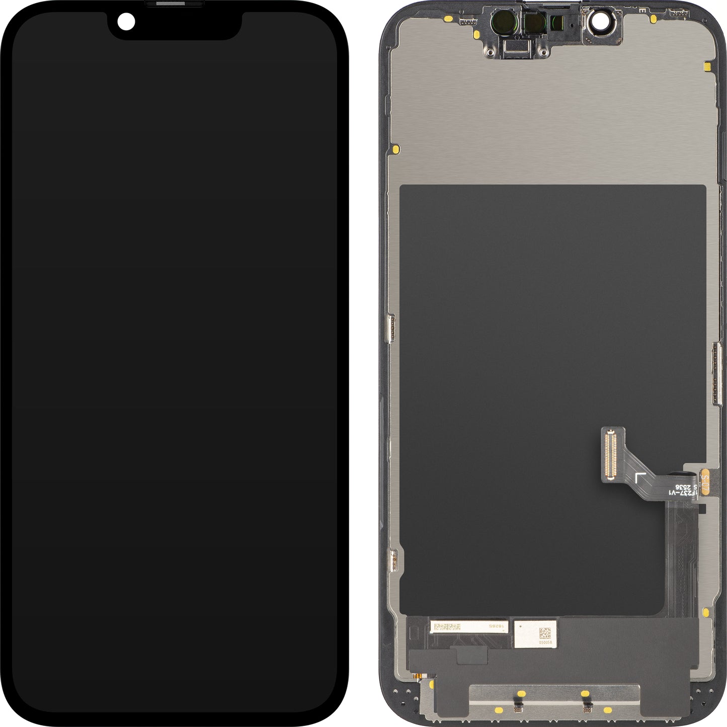 ZY Touchscreen-display för Apple iPhone 17e / 16e, med ram, LCD In-Cell IC flyttbar version, svart