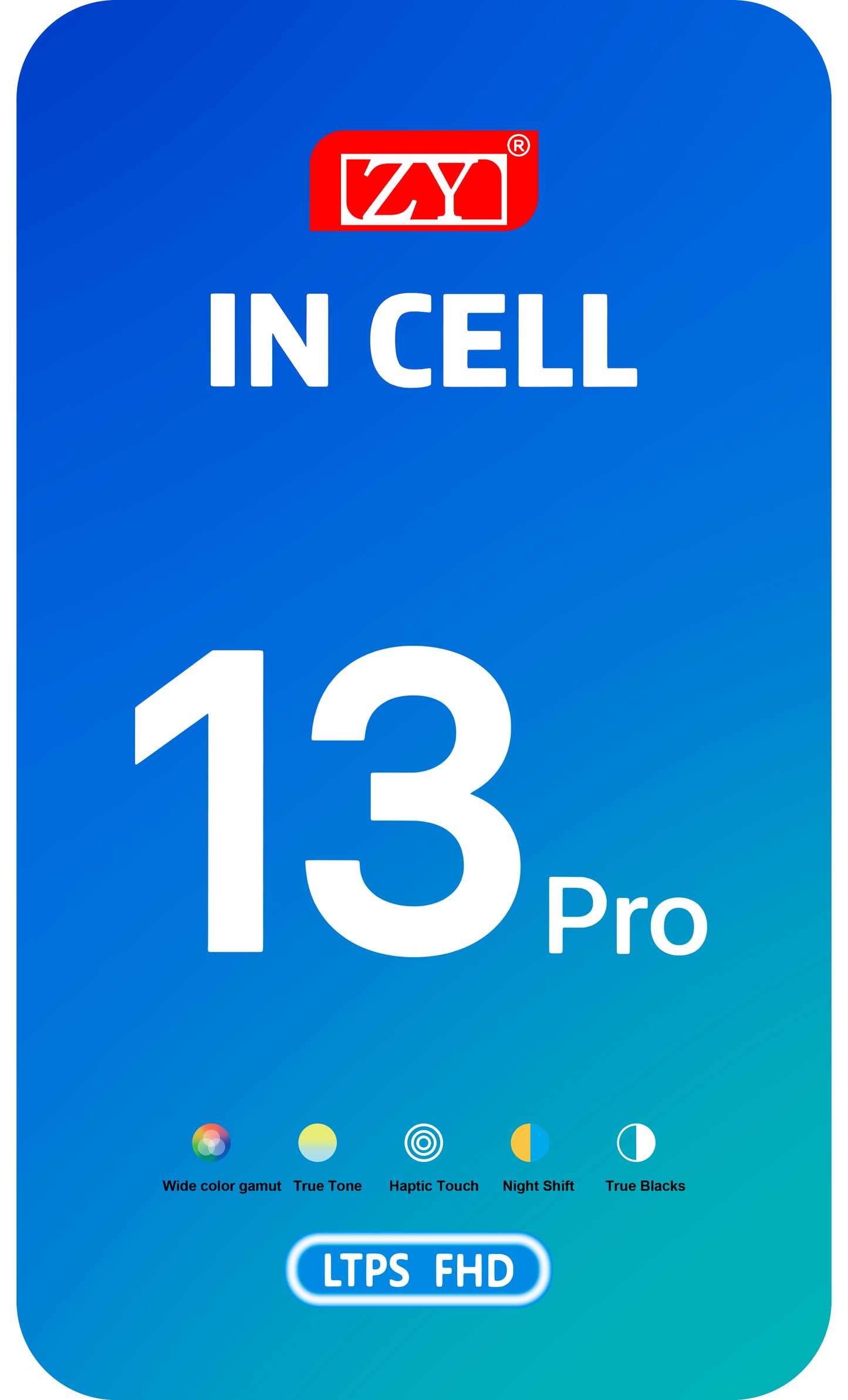 ZY Touchscreen Display för Apple iPhone 13 Pro, med ram, In-Cell IC Flyttbar LCD-version, Svart