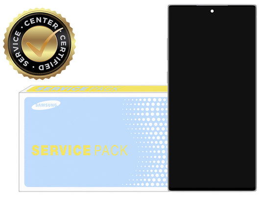Pekskärm Samsung Galaxy Note 10+ 5G N976 / Note 10+ N975, med ram, Vit, Service Pack GH82-20838B