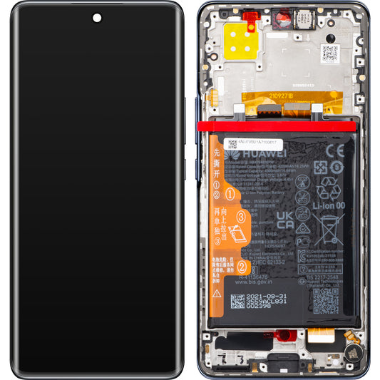 Pekskärm Huawei nova 9, med ram och batteri, svart, Service Pack 02354NUJ