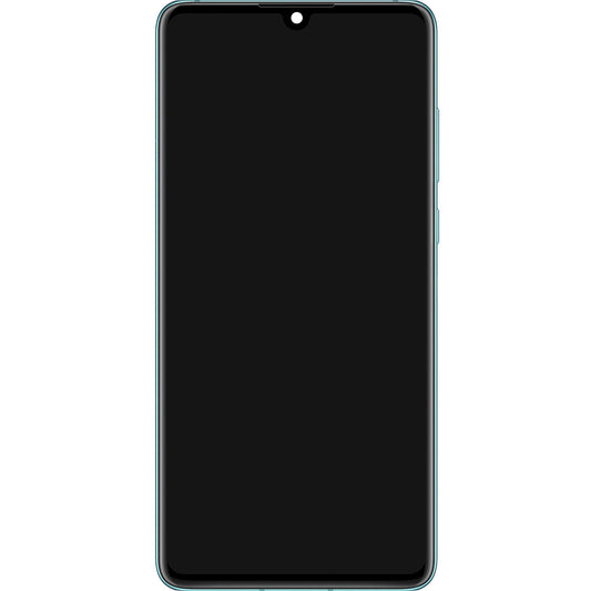 Pekskärm Huawei P30, med ram och batteri, Blå (Breathing Crystal), Service Pack 02354HMF