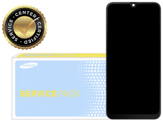 Pekskärm Samsung Galaxy A50 A505, med ram, svart, Service Pack GH82-19204A