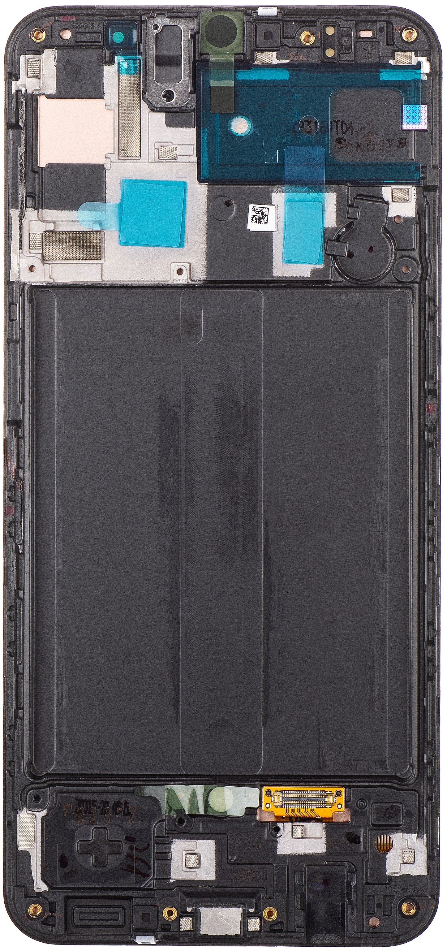 Touchscreen Display Samsung Galaxy A50 A505, with Frame, Black, Service Pack GH82-19204A