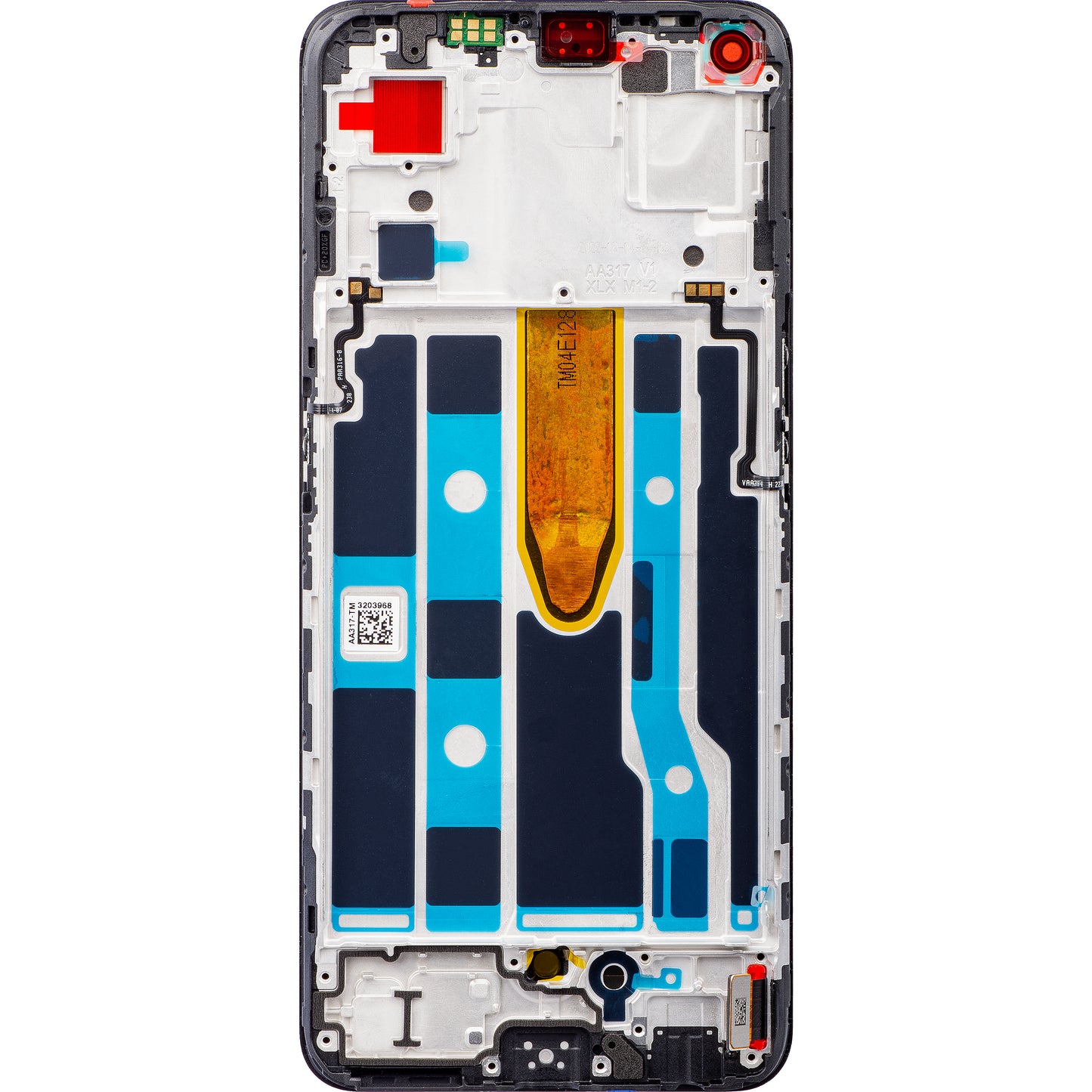 Display med pekskärm Oppo Find X5 Lite / Reno7 5G, med ram, Svart, Service Pack 4130040