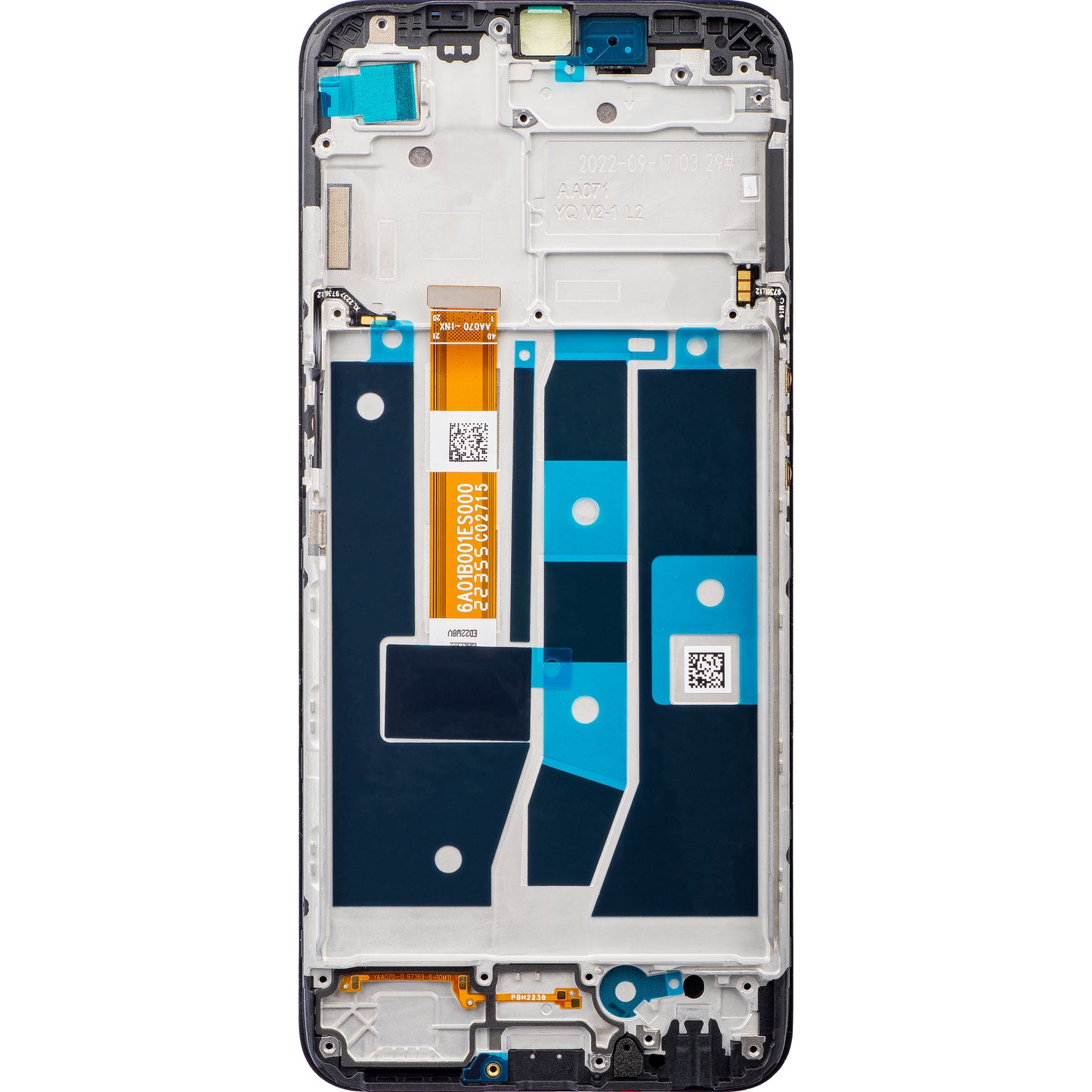 Oppo A54s pekskärm med ram, svart, Service Pack 4908020