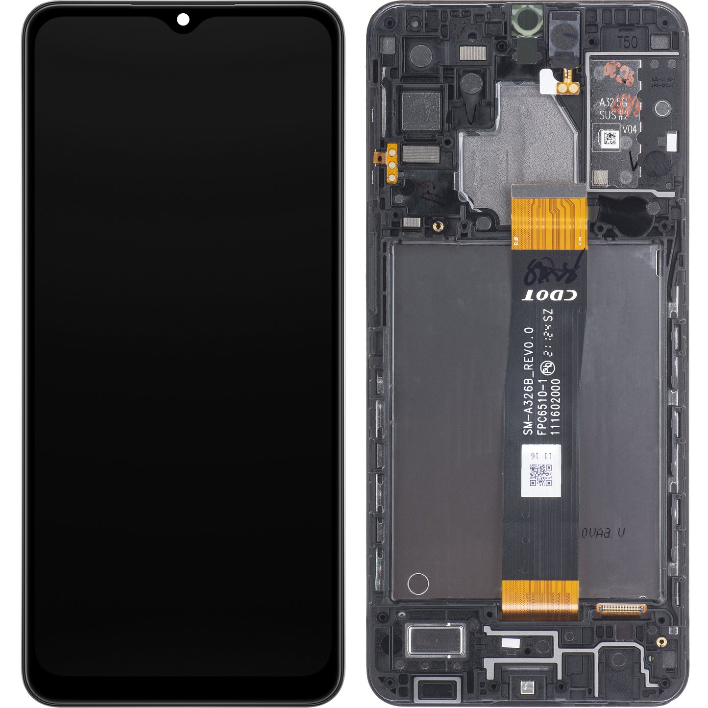 Samsung Galaxy Galaxy A32 5G A326 Pekskärm med ram, svart, Service Pack GH82-25121A