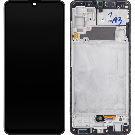 Pekskärm Samsung Galaxy A32 A325, med ram, svart, Service Pack GH82-2555579A