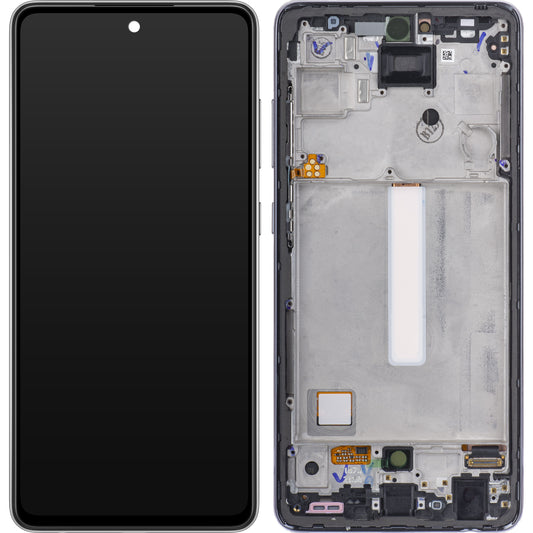 Samsung Galaxy Galaxy A52 5G A526 / A52 A525 Pekskärm, med ram, Svart, Service Pack GH82-25524A